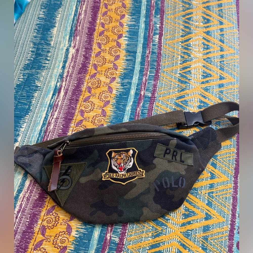 Polo by Ralph Lauren Camouflage Mini Waist Bag with Tiger Patch